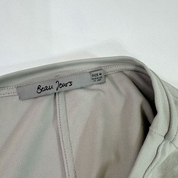 Beau Jours Dress Womens Medium Gray Short-Sleeve Crew Neck Shift Midi lagenlook - Picture 8 of 8